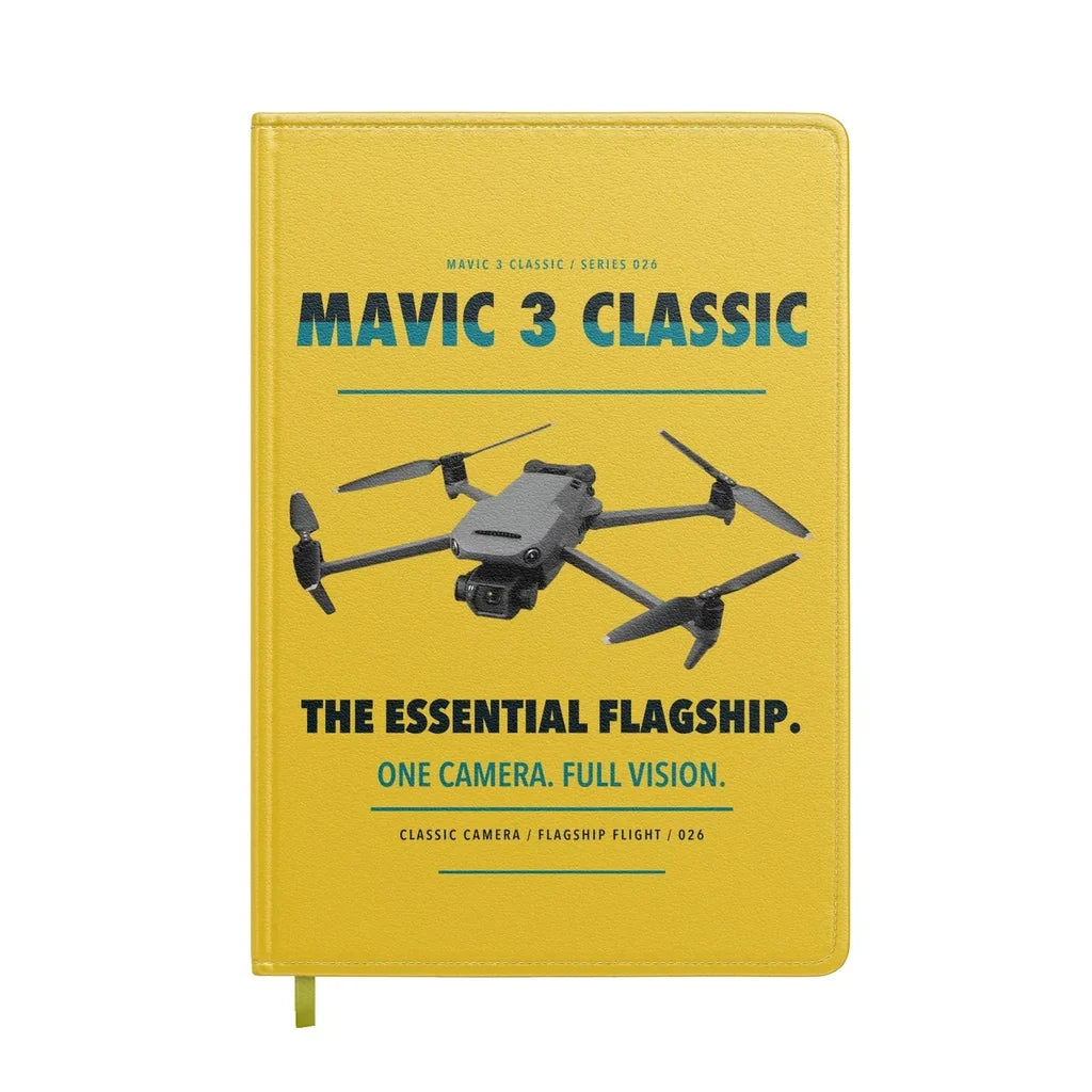 DJI Mavic 3 Classic design on yellow notebook