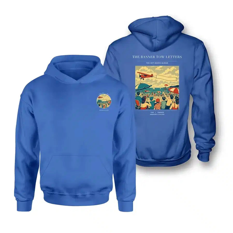 VINTAGE G4472 - The Banner Tow Letters - Double-Side Hoodie design on blue double side