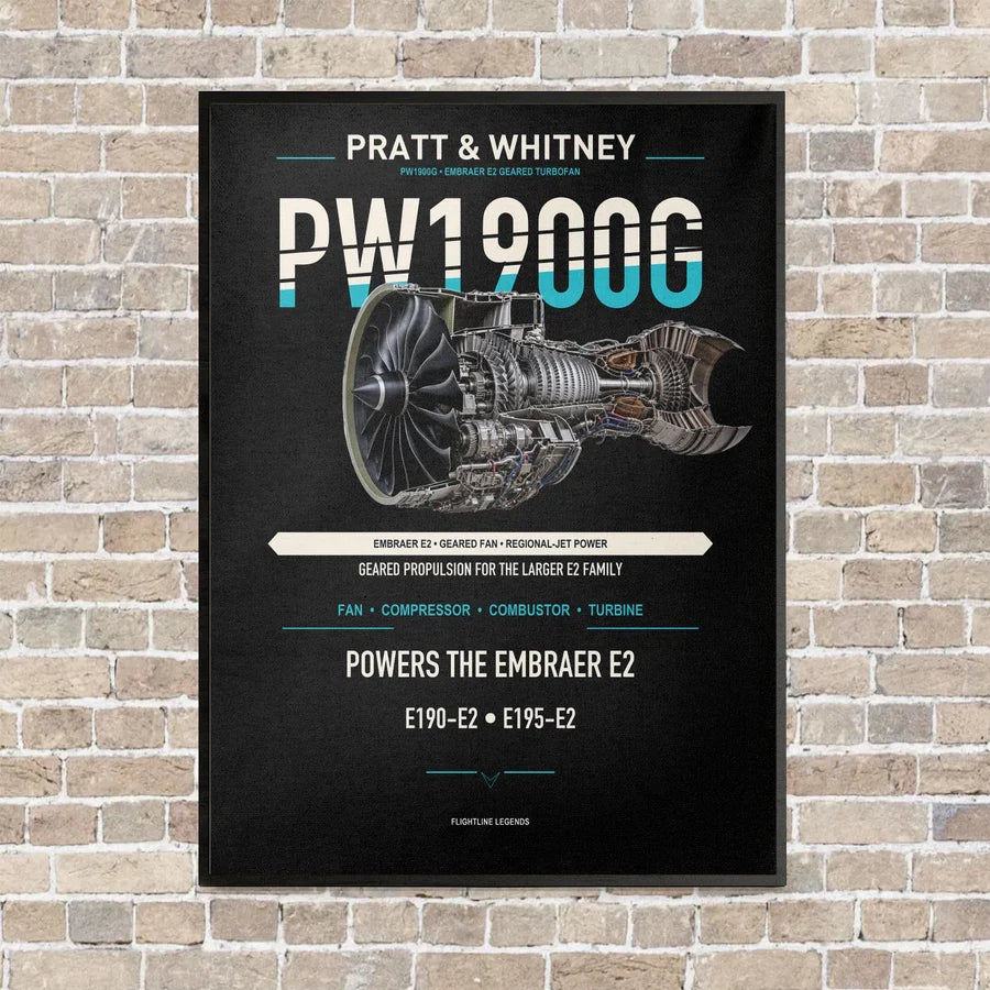 PW1900G vertical canvas print - framed - black background
