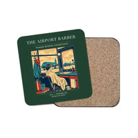 Thumbnail for The Airport Barber - Designed Coasters design on dark green 1-piece
