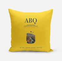 Thumbnail for Albuquerque International Sunport (ABQ) design on yellow pillow