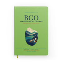 Thumbnail for Bergen Airport Flesland (BGO) design on light green notebook
