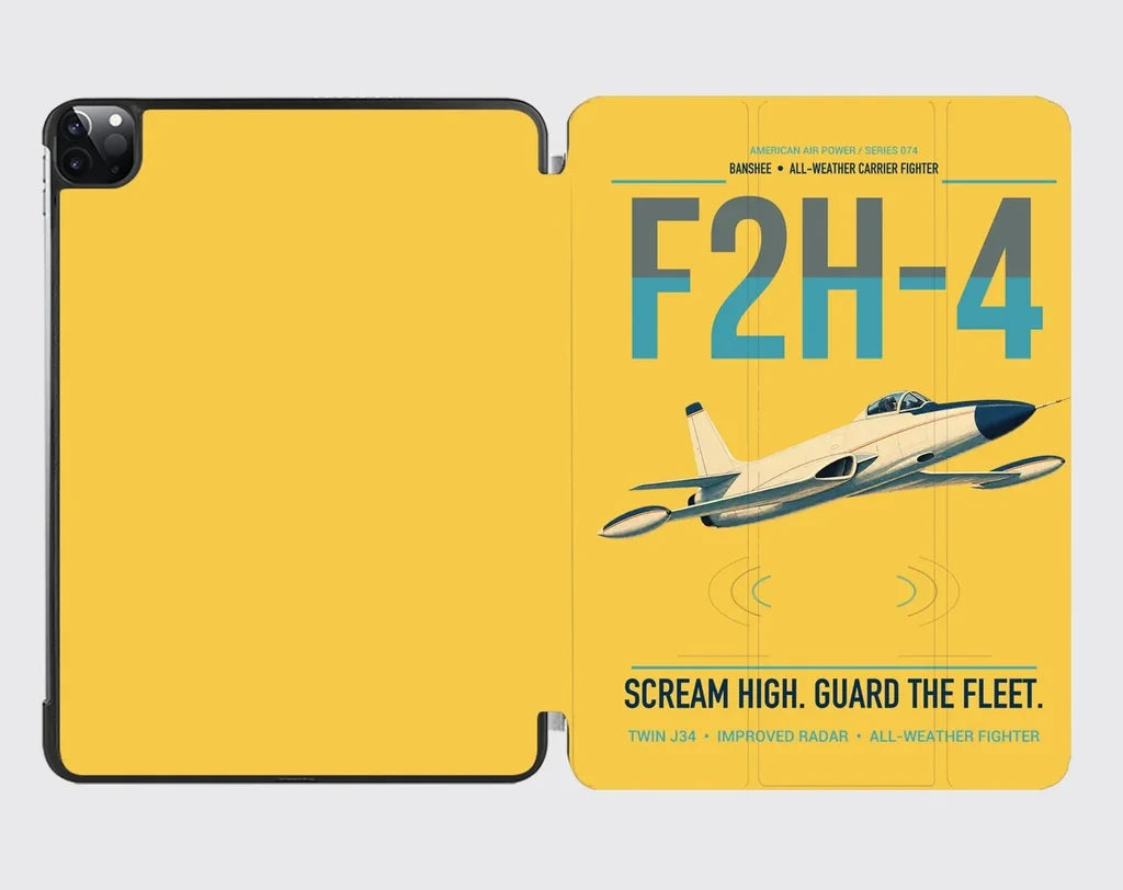 F2H-4 Banshee design on yellow ipad tablet case