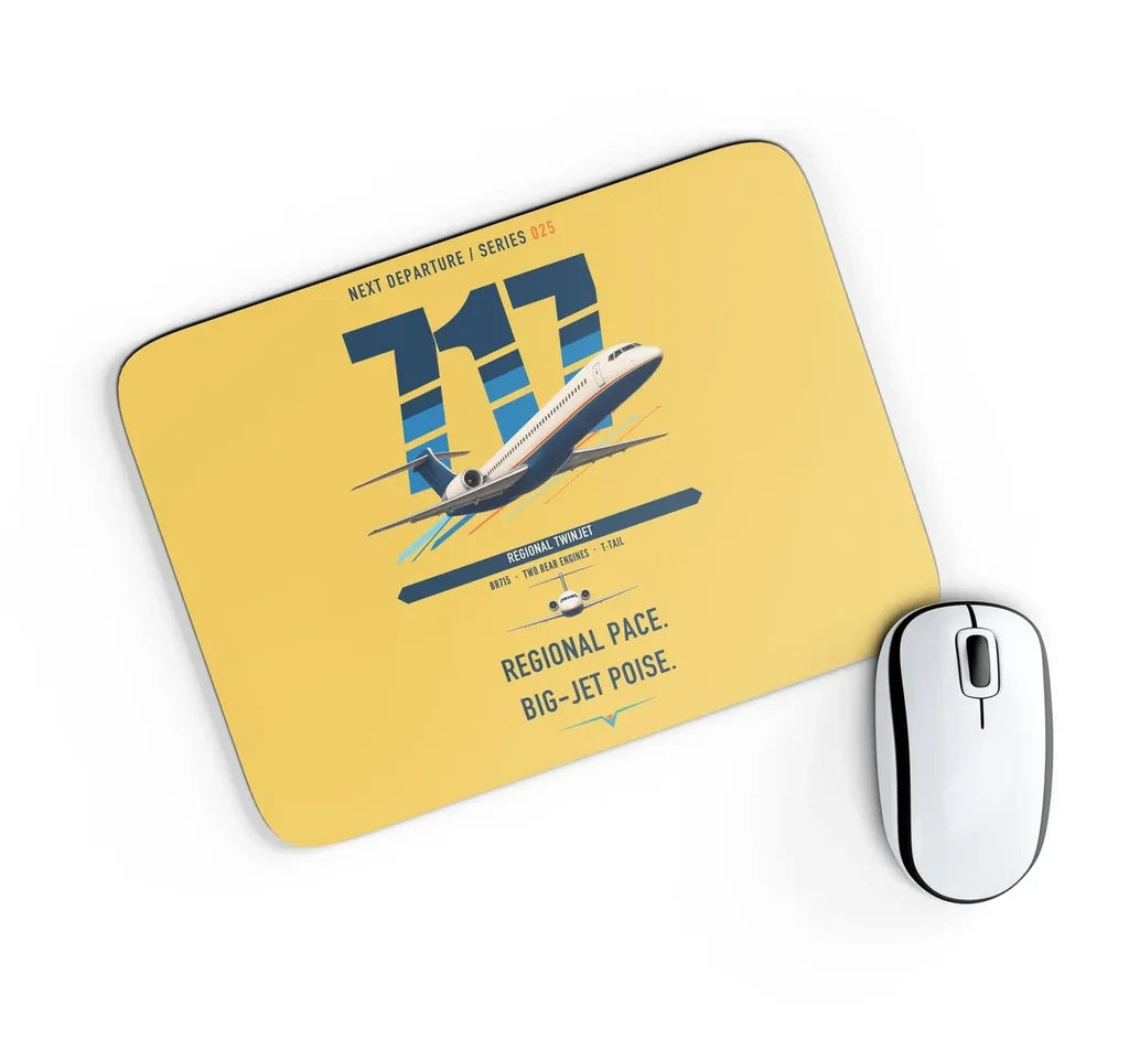 Boeing 717-200 design on yellow rectangle mouse pad