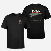 Thumbnail for Saab J 35F Draken design on black t-shirt, double-side print