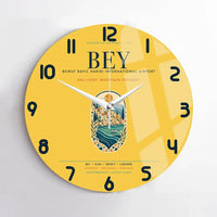 Thumbnail for Beirut Rafic Hariri International Airport (BEY) design on yellow no frame wall clock