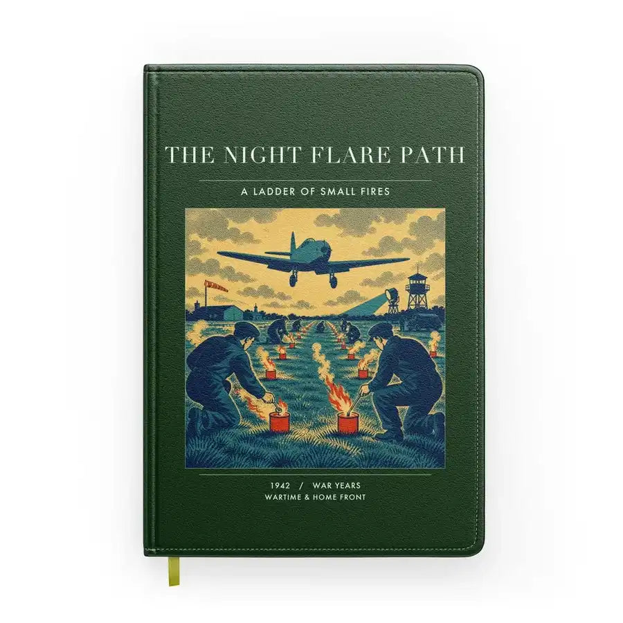 VINTAGE G4525 - The Night Flare Path - Designed Notebooks design on darkgreen