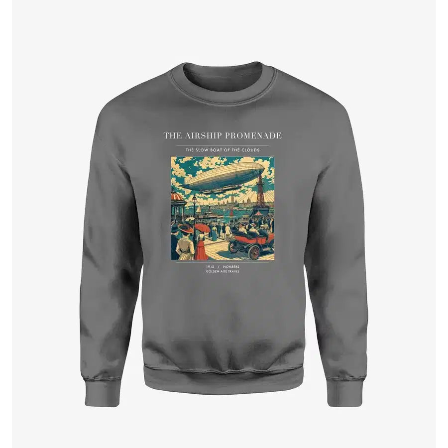 VINTAGE G4012 - The Airship Promenade - Designed Sweatshirts design on gray