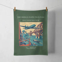 Thumbnail for VINTAGE G4482 - The Bridge Inspection Pass - Designed Towels design on darkgreen