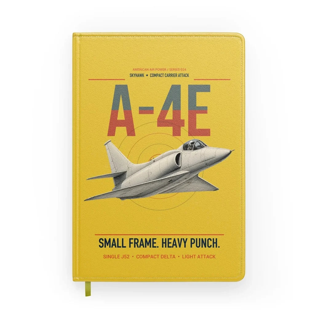 A-4E Skyhawk design on yellow notebook