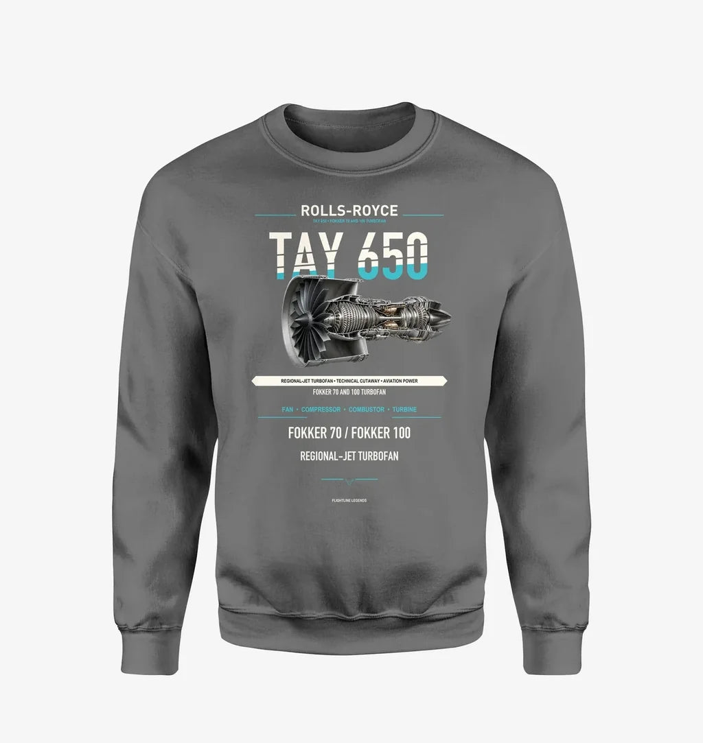 TAY 650 design on gray sweatshirt