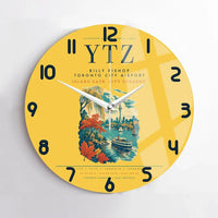 Thumbnail for Billy Bishop Toronto City Airport (YTZ) design on yellow no frame wall clock