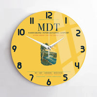 Thumbnail for Harrisburg International Airport (MDT) design on yellow no frame wall clock