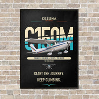Thumbnail for Cessna 150M vertical canvas print - framed - black background