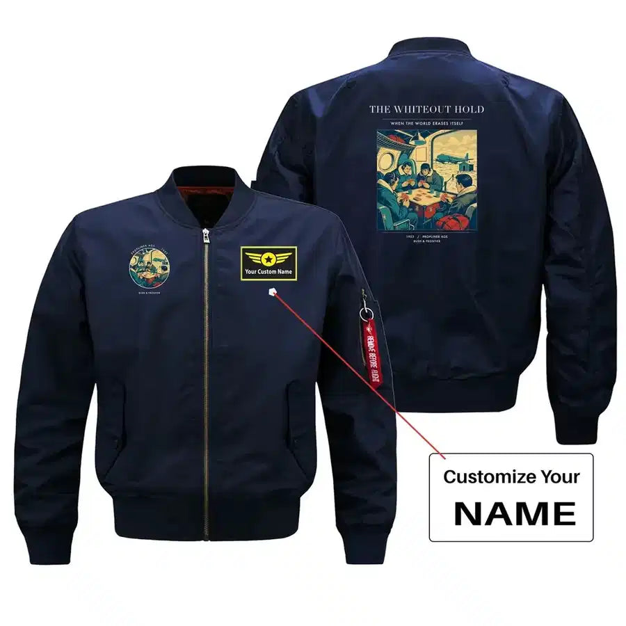VINTAGE G4359 - The Whiteout Hold - Bomber Jacket design on blue+name