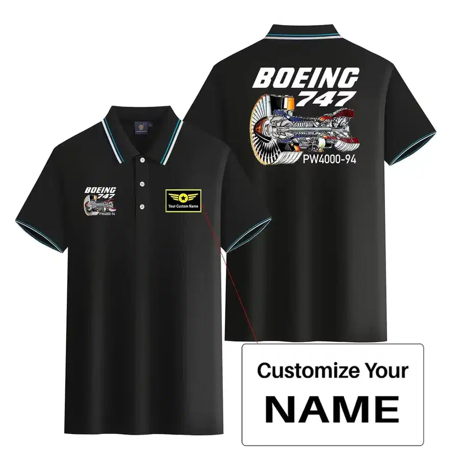 Customisable Boeing 747 Polo Shirt - view 3