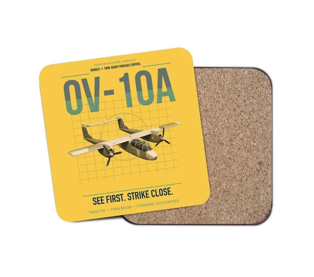 OV-10A Bronco design on yellow 1 piece coaster