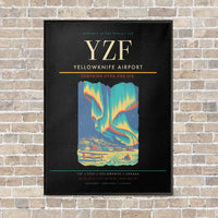 Thumbnail for Yellowknife Airport YZF vertical canvas print - framed - black background