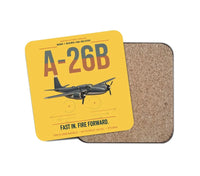Thumbnail for A-26B Invader design on yellow 1 piece coaster
