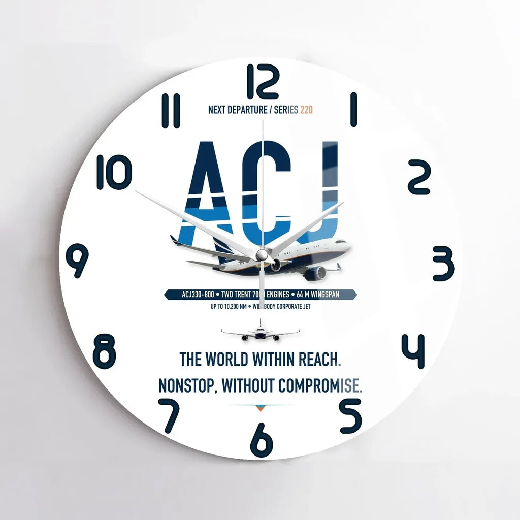 Airbus ACJ330neo / exact ACJ330-800 design on white no frame wall clock