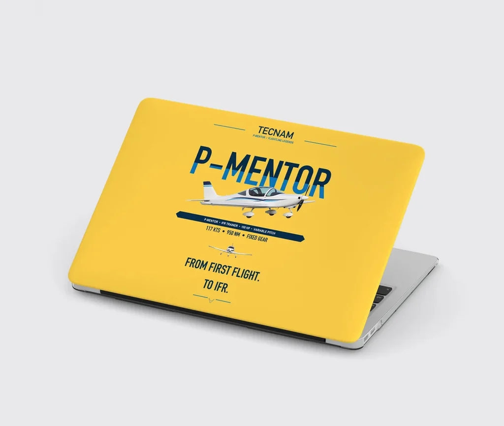 Tecnam P-Mentor design on yellow MacBook case