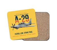 Thumbnail for A-29 Super Tucano Light Attack design on yellow 1 piece coaster