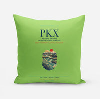 Thumbnail for Beijing Daxing International Airport (PKX) design on light green pillow
