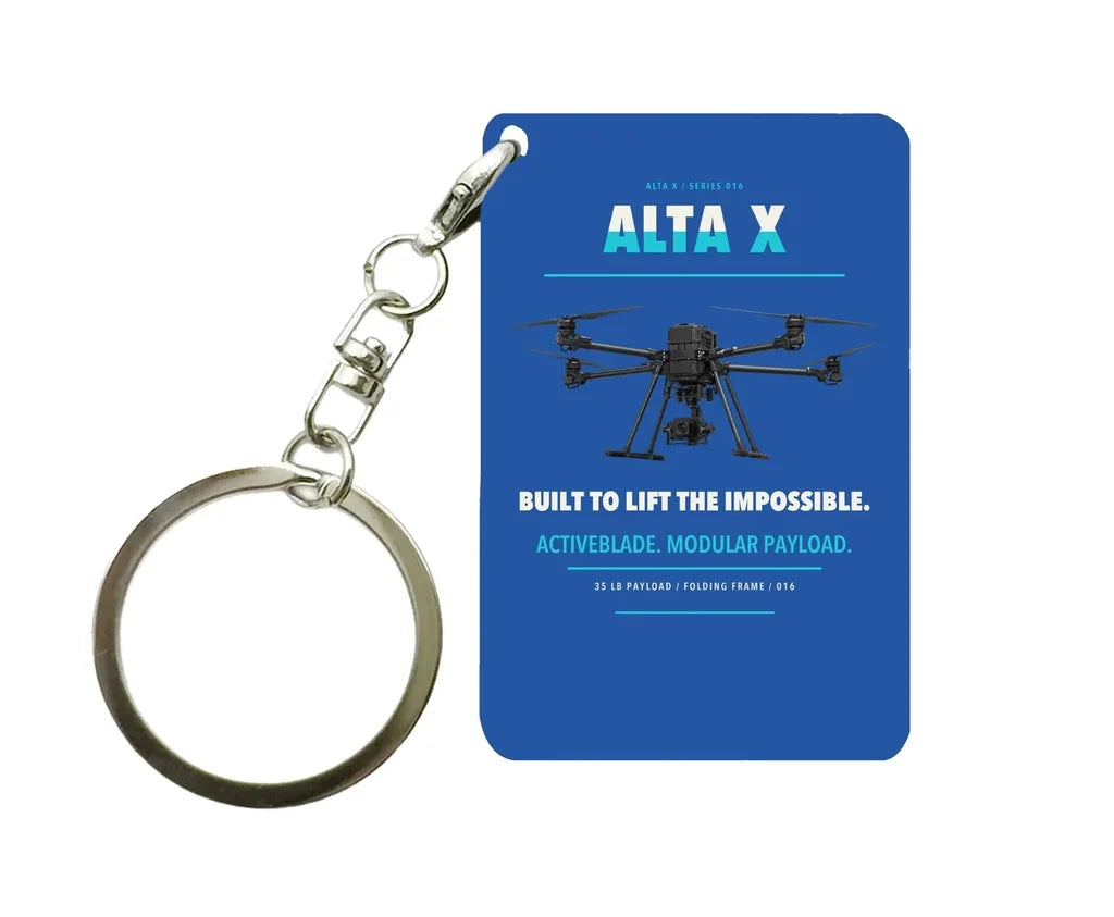 Freefly Alta X Key Chain design on blue key chain