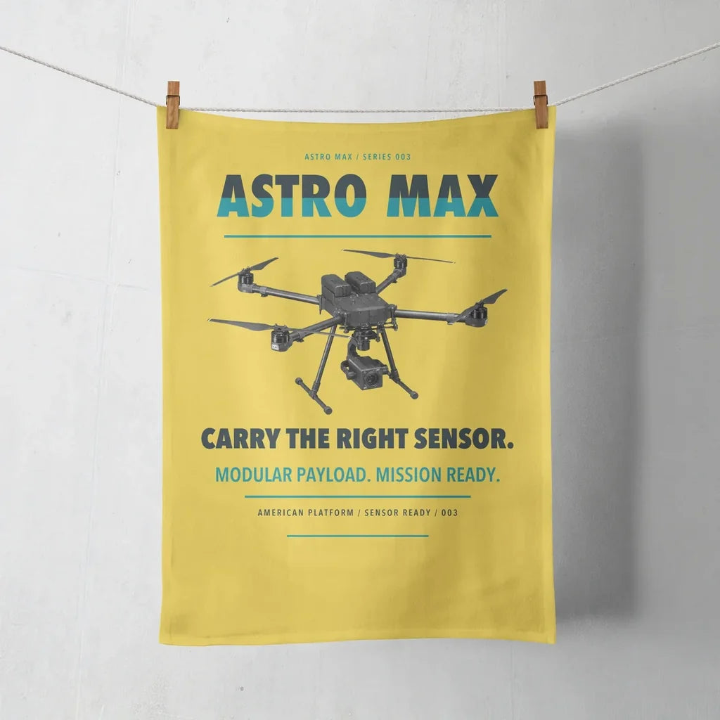 Freefly Astro Max design on yellow towel