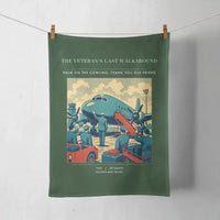 Thumbnail for VINTAGE G4453 - The Veteran's Last Walkaround - Designed Towels design on darkgreen