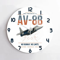Thumbnail for AV-8B Harrier II design on white no frame wall clock