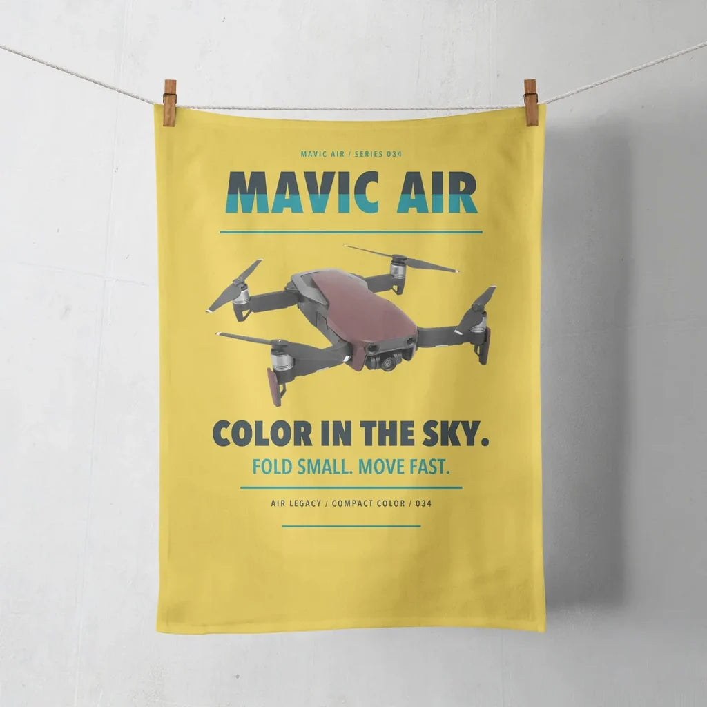 DJI Mavic Air design on yellow towel