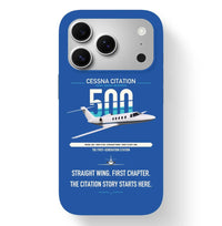 Thumbnail for Cessna Citation 500 - Citation I design on blue magsafe iphone case, for iPhone 17 Pro