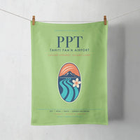 Thumbnail for Tahiti Faa'a Airport (PPT) design on light green towel