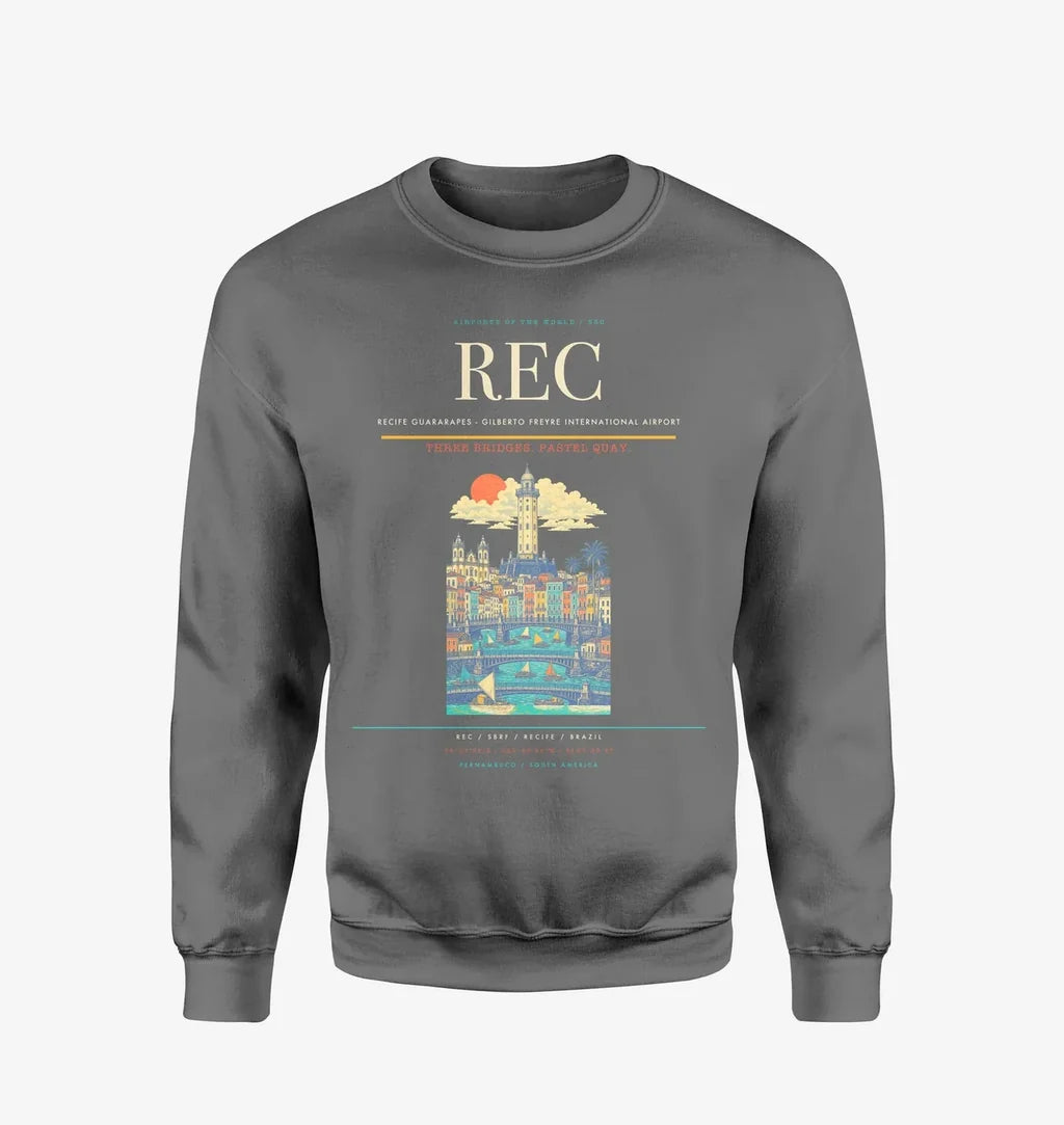 Recife Guararapes (REC) design on gray sweatshirt