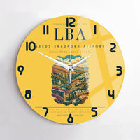 Thumbnail for Leeds Bradford Airport (LBA) design on yellow no frame wall clock