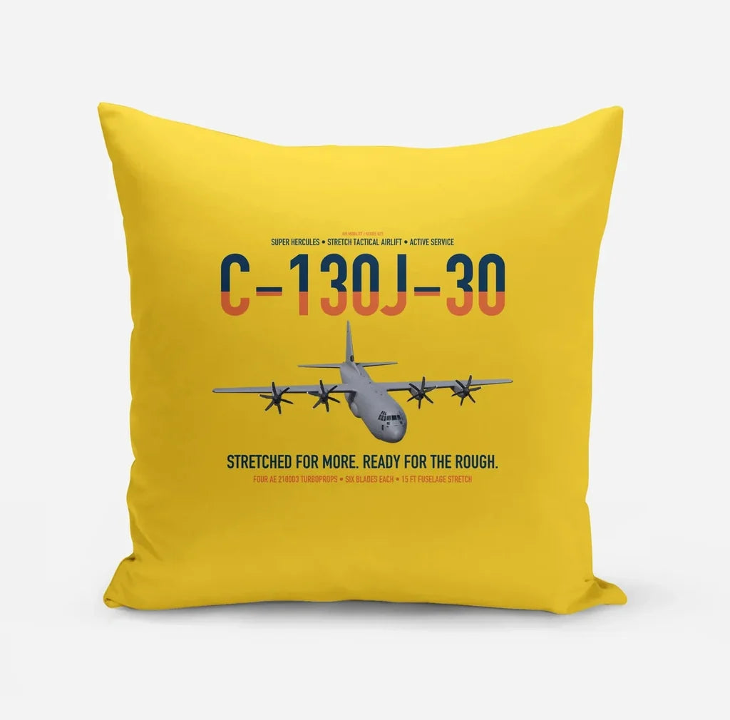 C-130J-30 Super Hercules design on yellow pillow