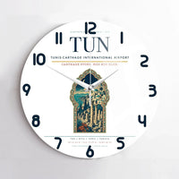 Thumbnail for Tunis-Carthage International Airport (TUN) design on white no frame wall clock