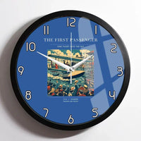 Thumbnail for VINTAGE G4007 - The First Passenger - Designed Wall Clocks design on blue framed