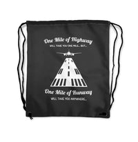 Thumbnail for One Mile of Runway Will Drawstring Bag - view 3
