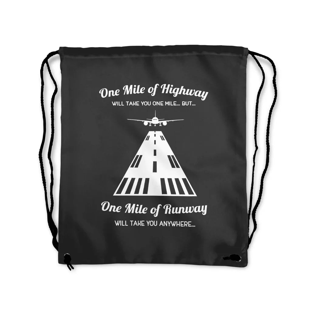 One Mile of Runway Will Drawstring Bag - view 3