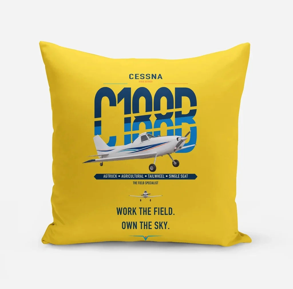 Cessna A188B AgTruck design on yellow pillow