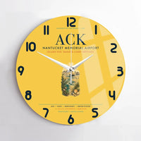 Thumbnail for Nantucket Memorial Airport (ACK) design on yellow no frame wall clock