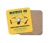 Thumbnail for DJI Matrice 4D design on yellow 1 piece coaster
