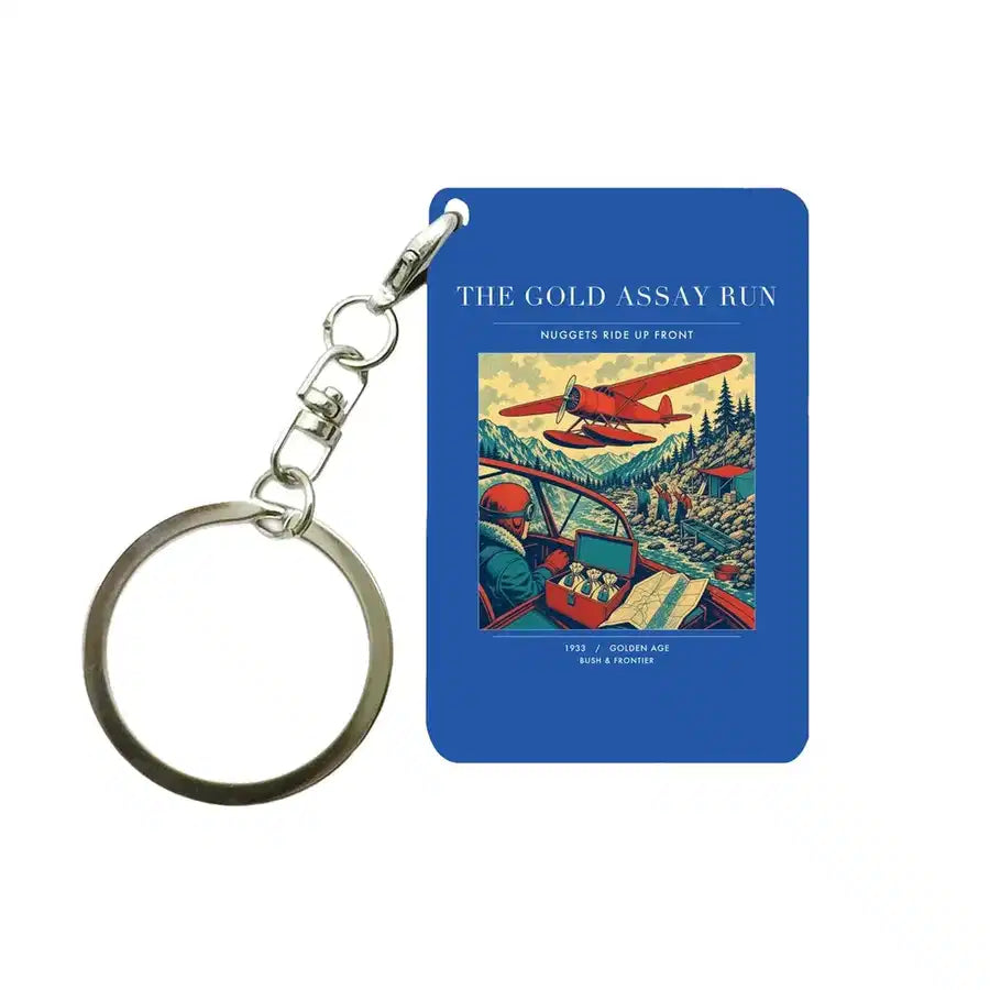 VINTAGE G4415 - The Gold Assay Run - Designed Key Chain design on blue