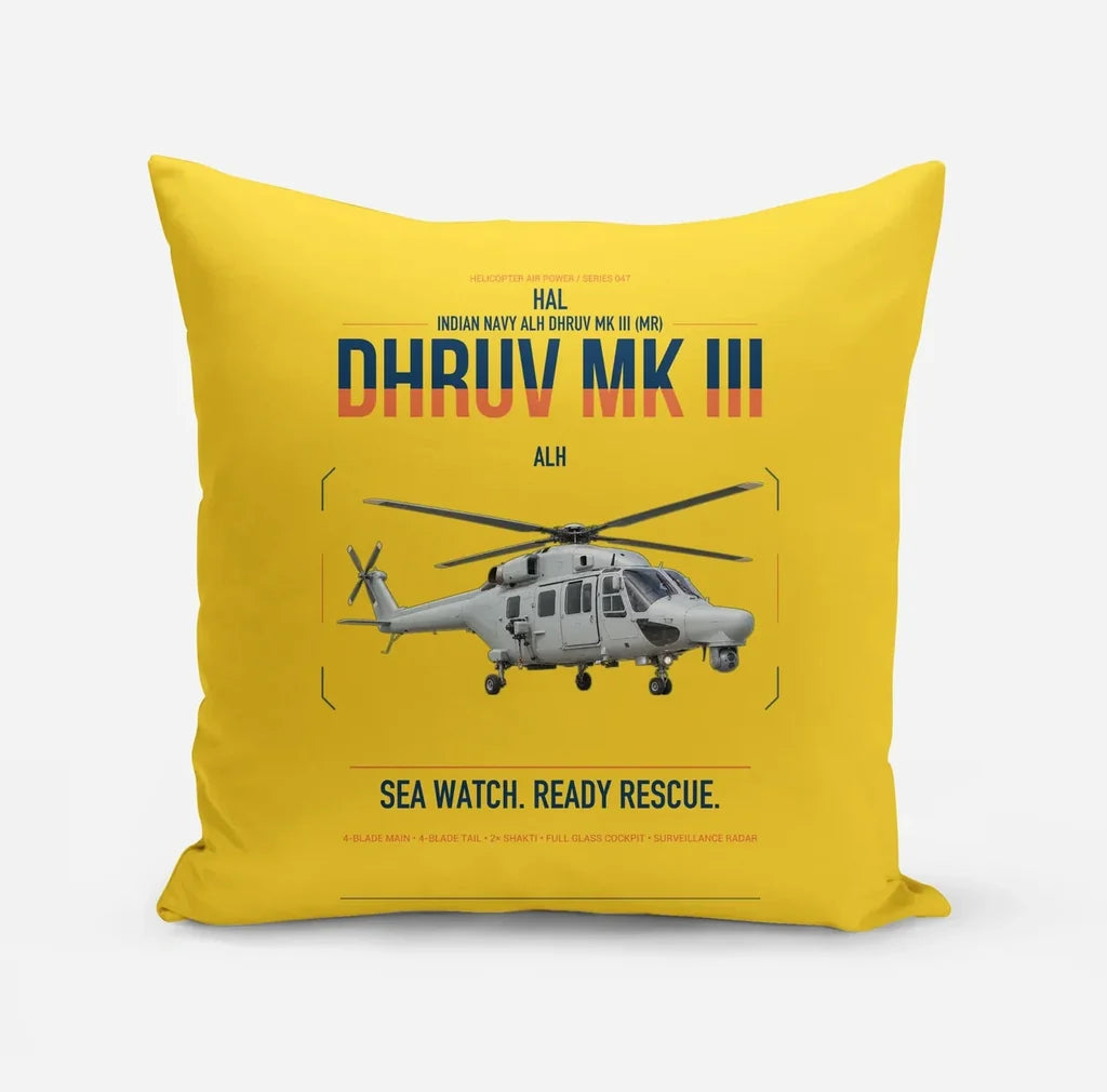 HAL ALH Dhruv Mk III design on yellow pillow