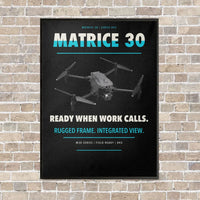 Thumbnail for DJI Matrice 30 vertical canvas print - framed - black background