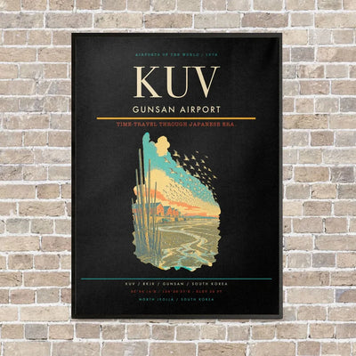 Gunsan Airport KUV vertical canvas print - framed - black background