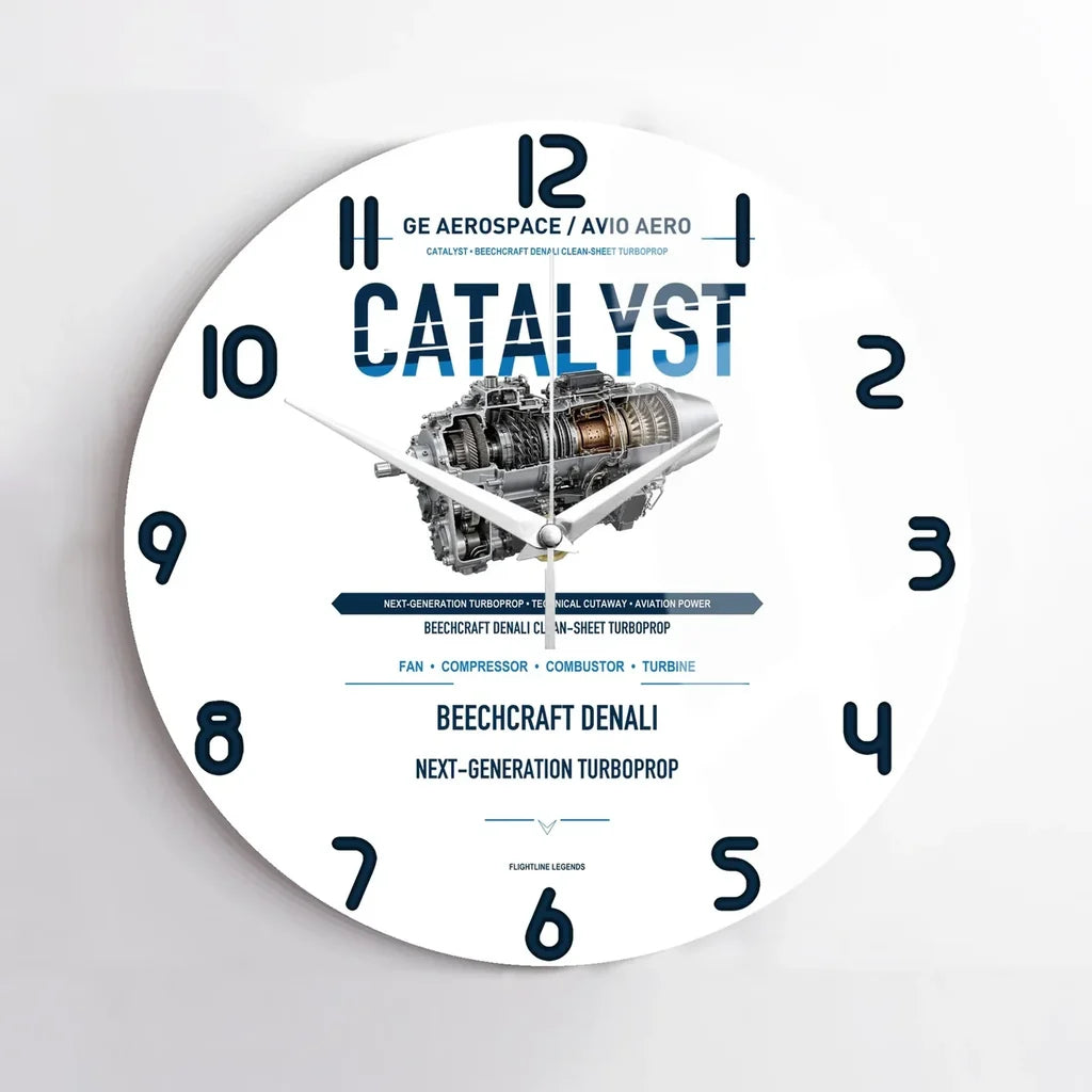 CATALYST design on white no frame wall clock