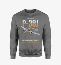 Thumbnail for P-38J Lightning design on gray sweatshirt